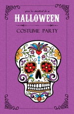 Day of the Dead Skull Halloween Party Invite