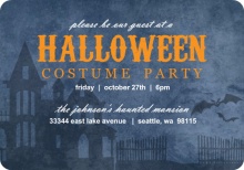Blue and Black Haunted House Halloween  Party