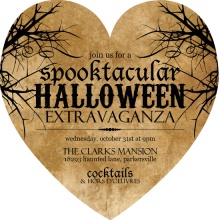 Spooktacular Rustic Branches Halloween (SET) Party Invitation