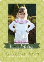 Modern Green Holiday Photo Card