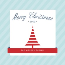 Blue Christmas Tree Christmas Card