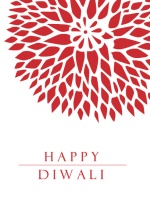 Red Floral Trifold Diwali Card