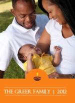 Cutout Orange Photo Trifold Diwali Card