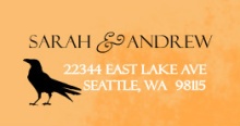 Orange and Black Silhouettes Halloween  Address Labels
