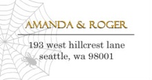 White Spiderweb Halloween Address Label
