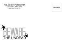 Red and Black Zombie Birthday  Envelopes