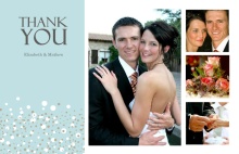 Blue and Taupe Snow Winter  Wedding Thank You Card