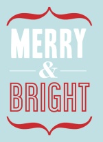 Blue Modern Retro Holiday Photo Card