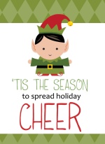 Green Elf Cheer  Holiday Photo Cards