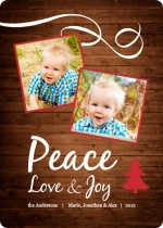 Rustic Peace  Holiday Photo Card