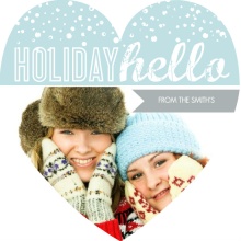 Blue and White Bubbling Hello Holiday Photo Card