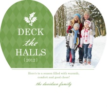 Green and White Heart Christmas Photo Card