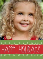 Green and Red Whimsey Holiday Photo Card