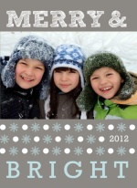 Gray Dots and Snow Holiday Photo Card