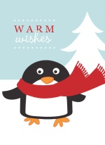 Cute Winter Penguin  Holiday Card 