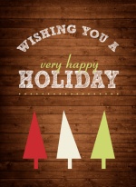Rustic Country Wood Grain Holiday Card
