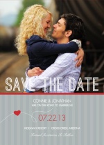 Red and Gray Journey  Wedding Save the Date