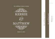 Olive and White Intricate Frame  Wedding Program