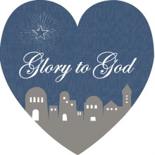 Blue and Gray Bethlehem Christmas Card