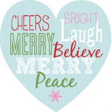 Colorful Heart Shaped Christmas Card