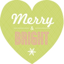 Green Merry and Bright Holiday Card
