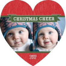 Rustic Red Wood Grain Christmas Photo Card