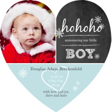 Chalkboard and Snowflake Holiday Baby Announcement