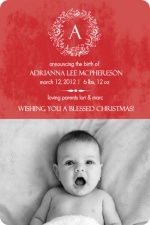 Red Festive Elegance Holiday Birth Announcement