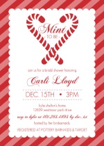 Candy Cane Stripe Mint To Be Holiday Bridal Shower Invite