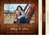 Wooden Picture Perfect Love  Wedding Booklet Card