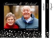 Black Bubble Celebration 50th Anniversary Invitation