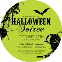 Green and Black Halloween Party Invite