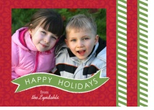 Flowers and Stripes  Holiday Photo Cards