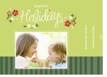 Country Floral Holiday Photo Card