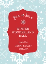 Blue Winter Wonderland Ball Holiday Party Invite