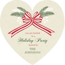 Heart and Holly Holiday Party Invitation