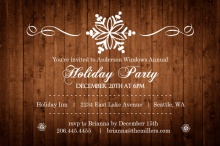 Rustic Snowflake Business Holiday Party Invite
