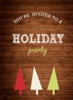 Rustic Country Wood Grain Holiday Party