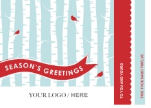Red and Blue Birch Tree Business Holiday Card
