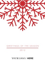 Festive Red Snowflake  Business Holiday Greeting Card