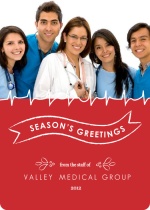 Red Doctors Office Holiday Card