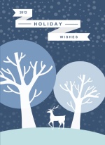 Classic Blue Business Holiday Card