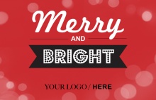 Merry and Bright Red Business Holiday Card