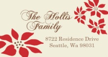  Wood Grain And Poinsettia  Holiday Address Label
