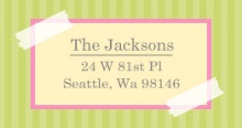 Photo Corners Pink and Green  Address Label