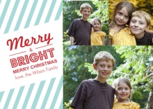 Retro Stripes Christmas Photo Card
