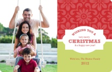 Red Flowers Christmas Photo Card