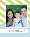 Green and Blue Striped Family Photo Mug