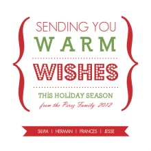 Red and Green Warm Wishes Holiday Card