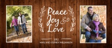 Rustic Woodgrain Lettering Holiday Photo Card